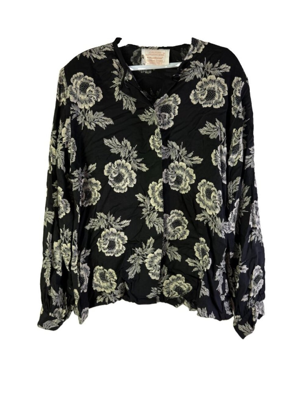 Vintage 80s Pendleton Button Shirt Rose Floral Old Money Professional